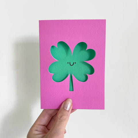 Rumble Cards Clover Good Luck Card - Die Cut