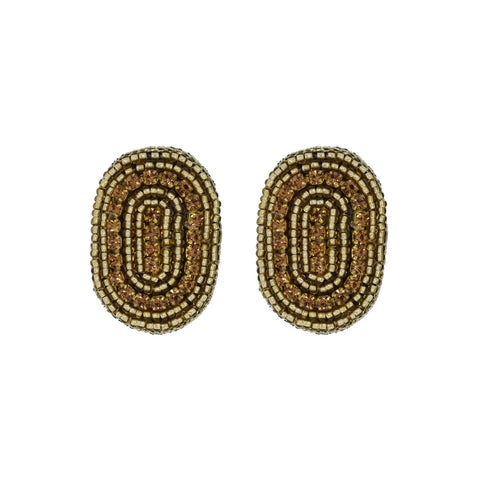 Narratives The Line, Crystal Oval Track Stud Earrings