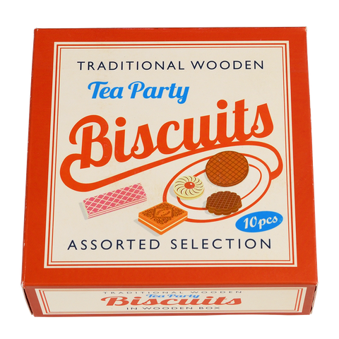 Traditional wooden tea party biscuits