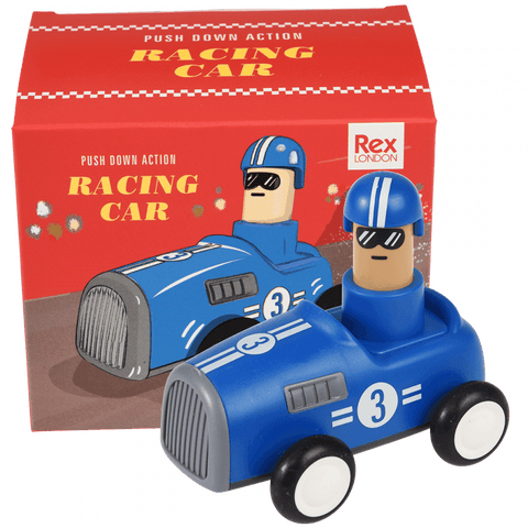 Push down action racing car