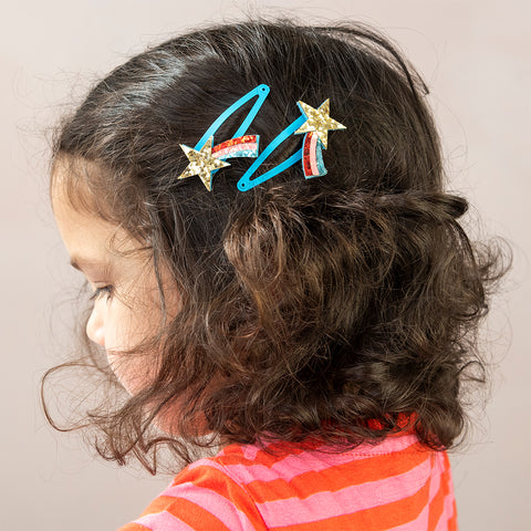 Glitter hair clips - Shooting Star