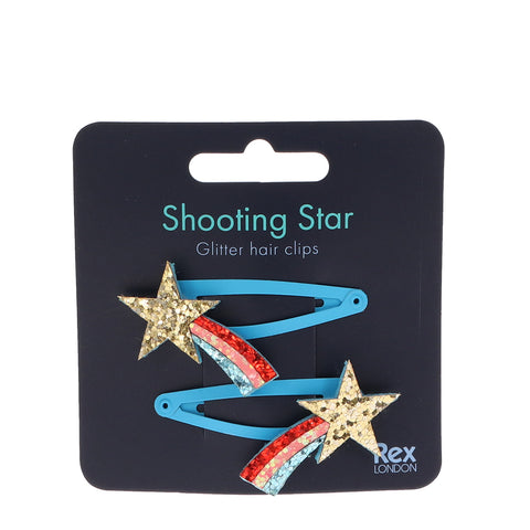 Glitter hair clips - Shooting Star