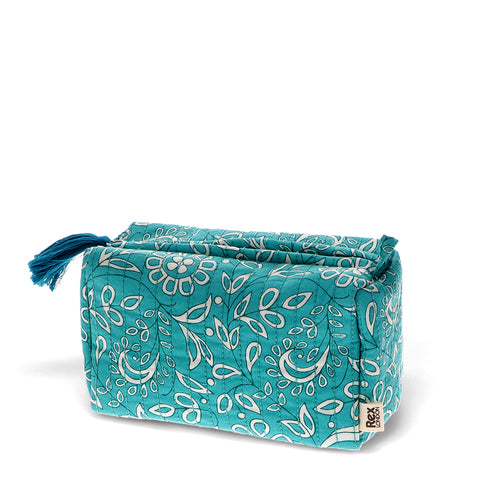 Quilted makeup bag Turquoise