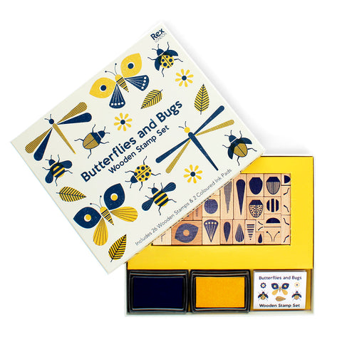 Wooden stamp set - Butterflies and Bugs