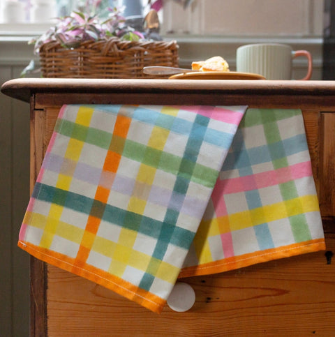 Plewsy Bright Gingham Tea Towel