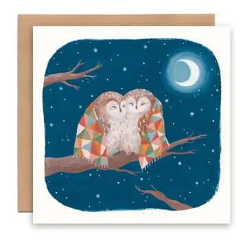 Cosy owls card, Cécile Berrubé