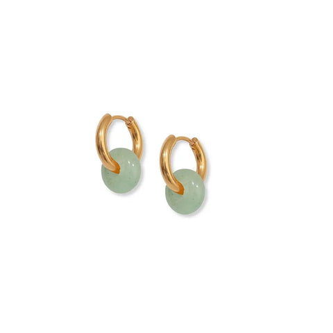 Mint Agate Hoops, A Weathered Penny Jewellery