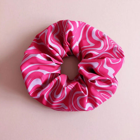 Custard Cloth Swirl Oversized Scrunchie