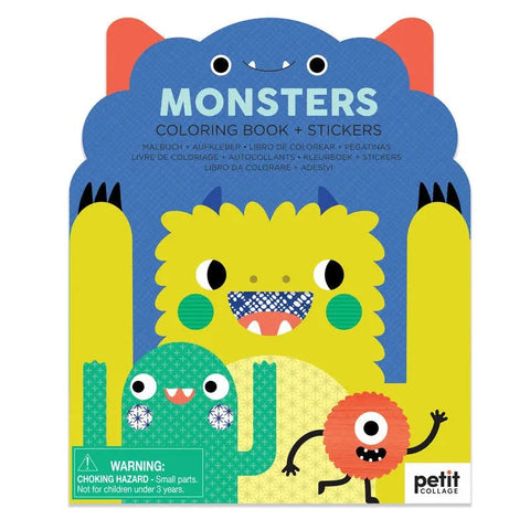 Petit Collage Monsters Coloring Book and Stickers