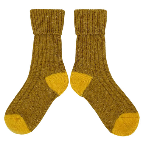 Catherine Tough Recycled Lambswool & Silk Blend Ribbed Socks