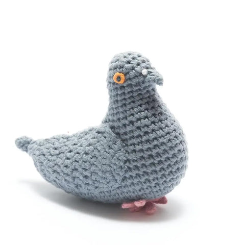 Fair Trade Crochet Pigeon Baby Rattle