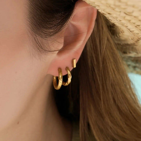 Bay Hoops, A Weathered Penny Jewellery