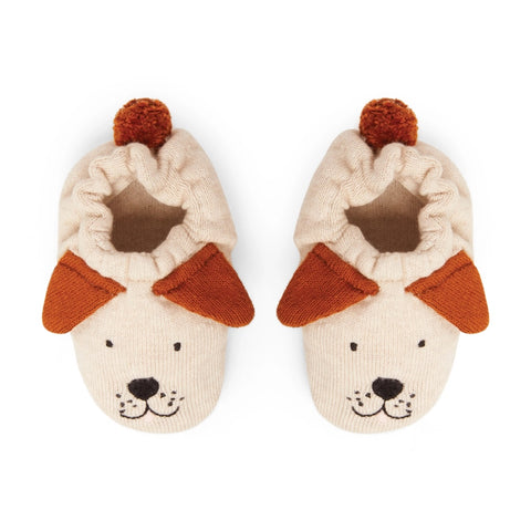 Cotton Knit Baby Booties Dog, Sophie Home