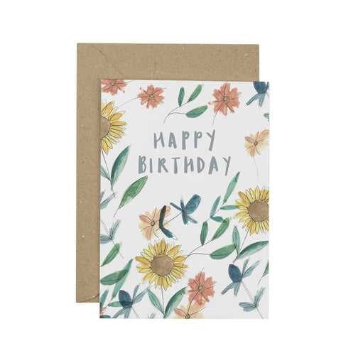 Plewsy Sunflower Happy Birthday Card