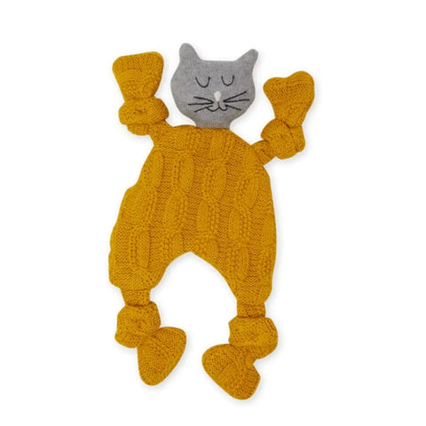 Baby Comforter Cuddle Cloth Cat Cable Knit Citrus, Sophie Home