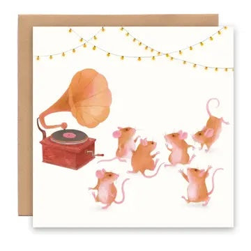 Dancing mice card, Cécile Berrubé