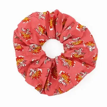 My Doris Coral Floral Vintage Scrunchie