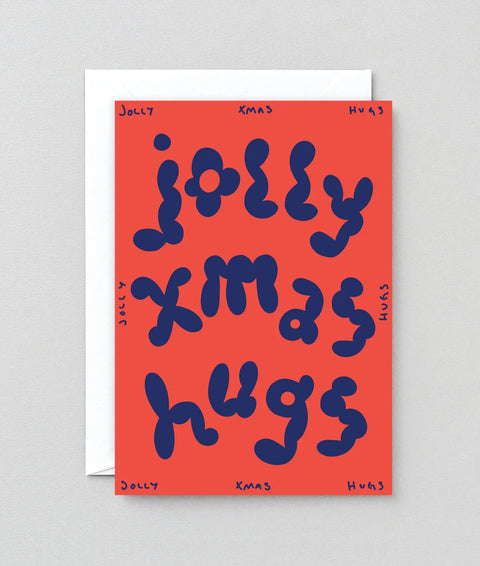 Wrap Jolly Xmas Hugs Embossed Christmas Card