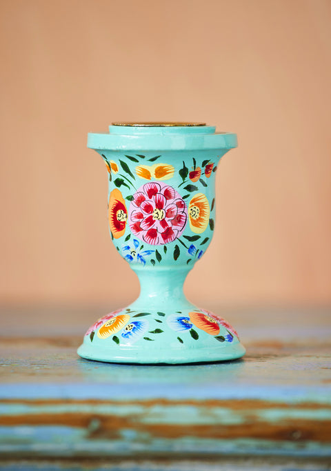 Namaste Hand Painted Kashmiri Candlestick