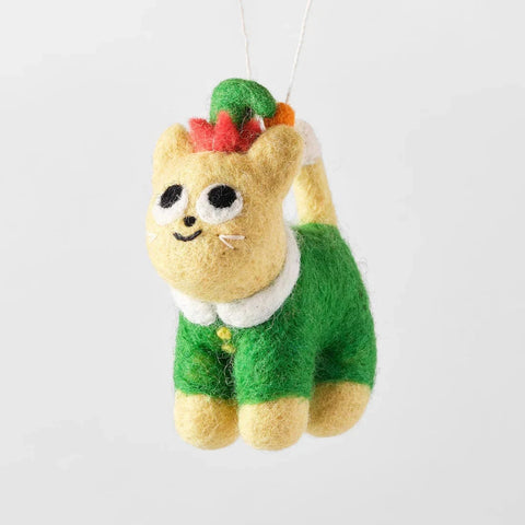 Wrap Buddy the Cat in Elf Outfit Christmas Decoration