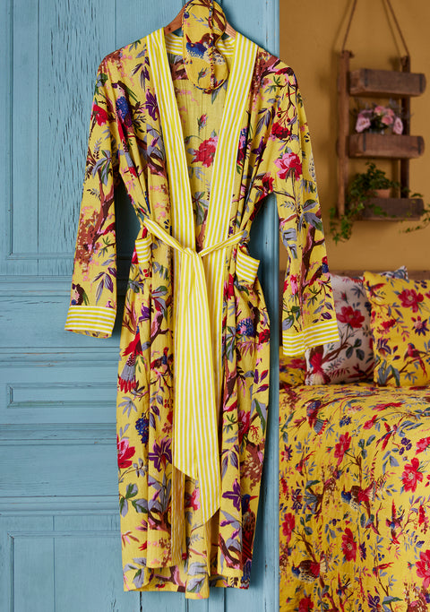 Namaste Bird Of Paradise Dressing Gown Yellow