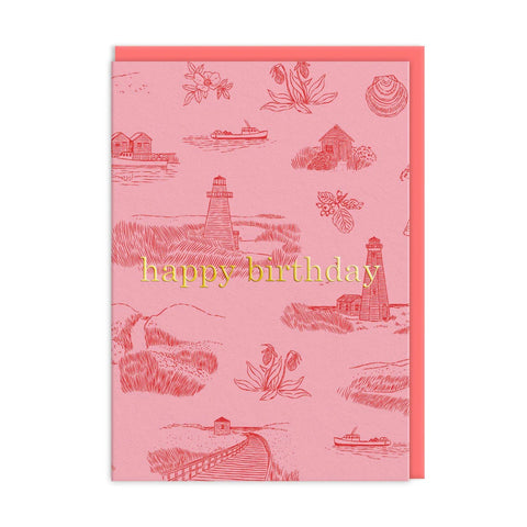 Lighthouses Happy Birthday Card