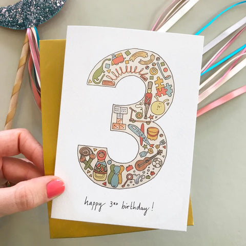 Fearless Flamingo 3rd birthday card