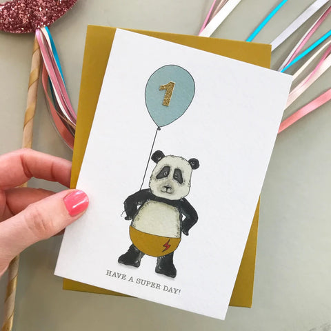 Fearless Flamingo Panda Birthday Card