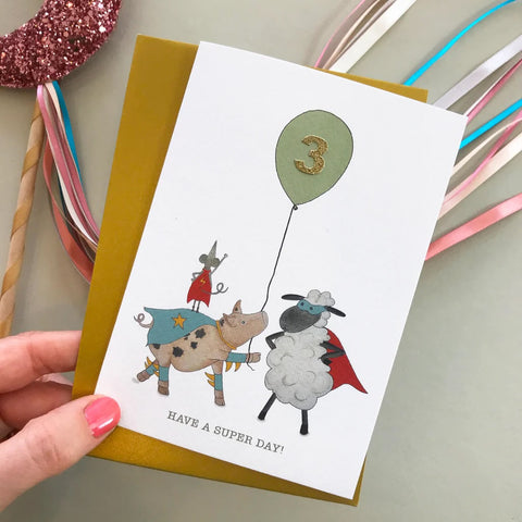 Fearless Flamingo Animal Birthday Card