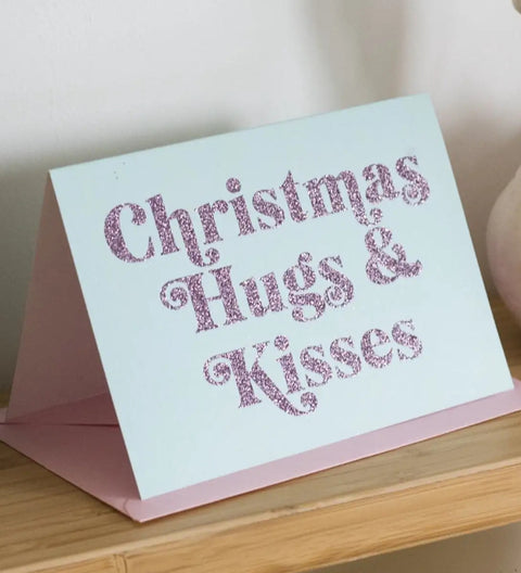 Christmas Hugs & Kisses' Glitter Christmas Card, Oh Squirrel