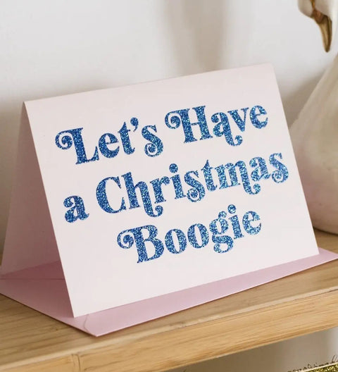 'Let's Have a Christmas Boogie' Glitter Christmas Card, Oh Squirrel