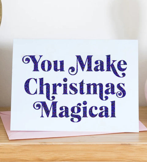 'You Make Christmas Magical' Glitter Christmas Card, Oh Squirrel