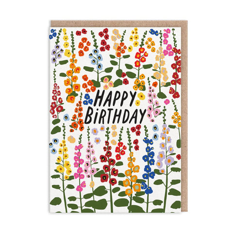 Foxgloves Happy Birthday Card