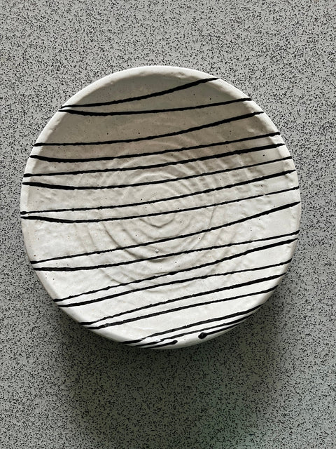 Japanese Plate B&W Stripes