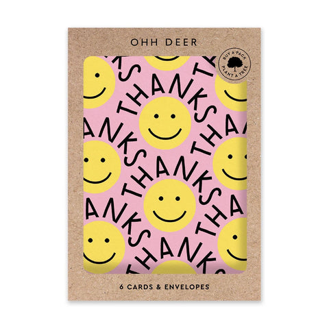 Yellow Smiley Thank You Card Set