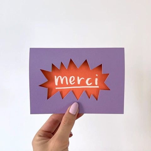 Rumble Cards Merci - Thank You Card - Die Cut