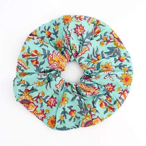 My Doris Blue Floral Scrunchie