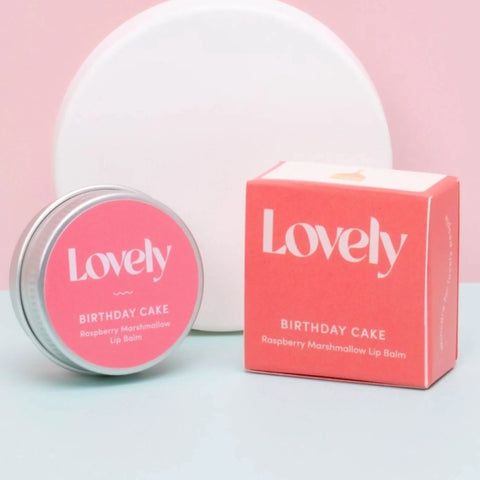 Lovely Skincare Lip Balm - Birthday Cake - Raspberry Marshmallow