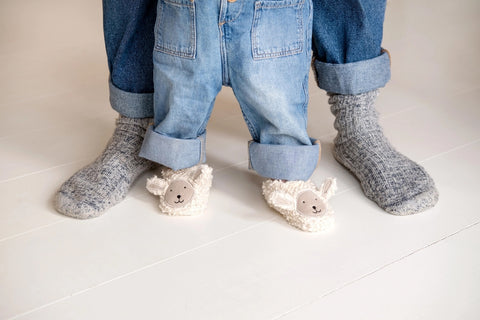 Cotton Knit Baby Booties Sheep Boucle, Sophie Home