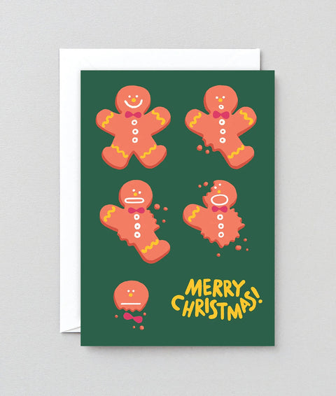 Wrap Gingerbread Embossed Christmas Card