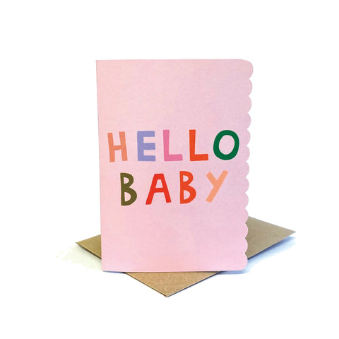 Plewsy Hello Baby Scalloped Card