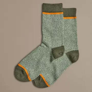 Rove Knitwear Organic Cotton Socks Plain Green Marl