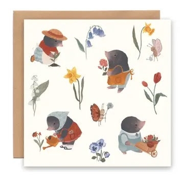 Gardening moles card, Cécile Berrubé