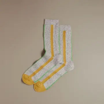 Rove Knitwear Organic Cotton Socks Yellow Vertical Stripe