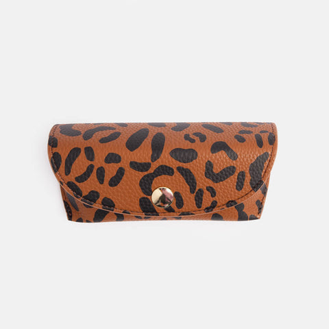 Tan Leopard Flap Glasses Case, Caroline Gardner