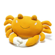 Tactile Crab Plush Toy Knitted Mustard