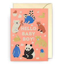 Naomi Wilkinson Hello Baby Boy Card