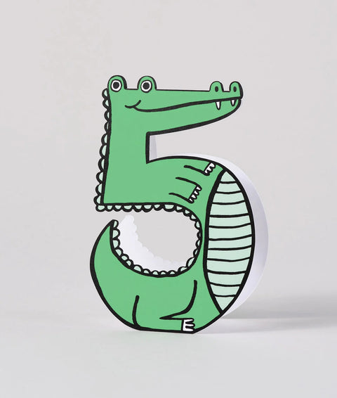 Wrap Croc 5th Birthday Number Card