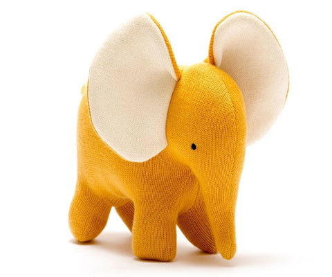 Ellis the Elephant Plush Toy Mustard