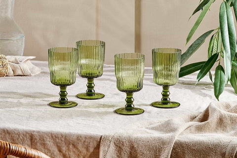 Nkuku Fali Wine Glass - Olive